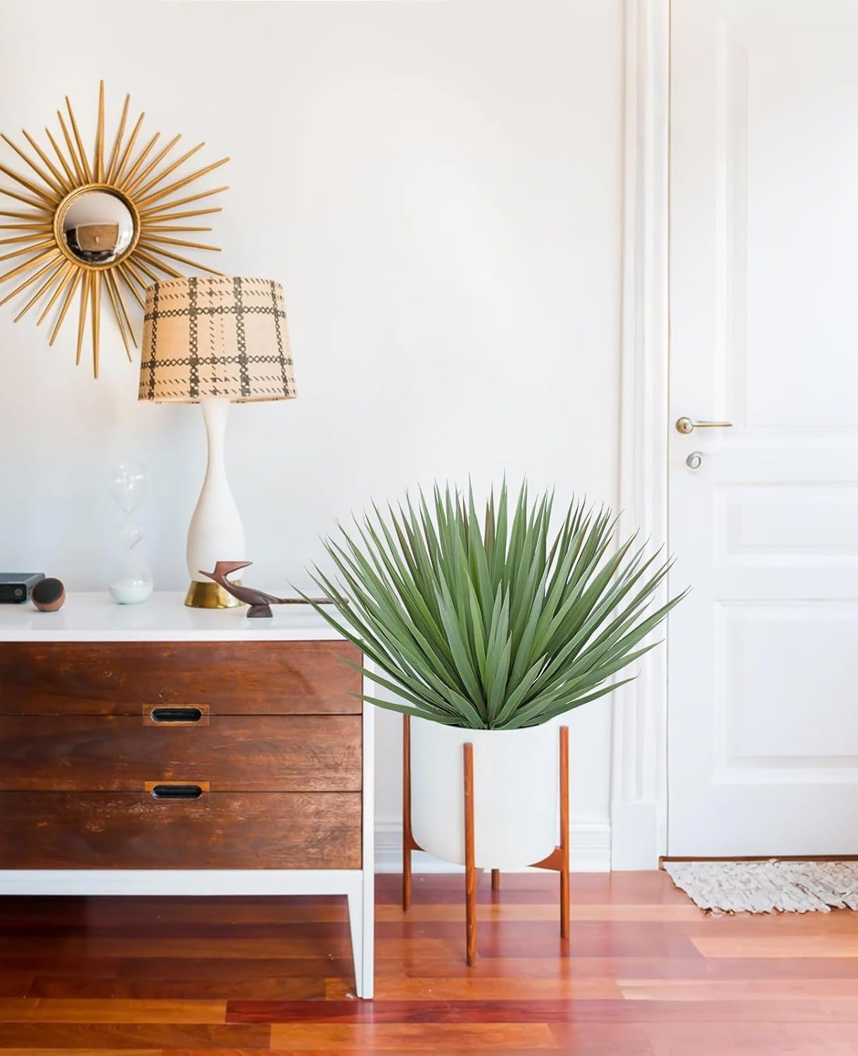 Briful Artificial Agave Plant – 18.1" Tall Faux Agave Plants in Black Pot, Realistic Fake Tropical Plants for Indoor and Outdoor Decor, Artificial Plants for Home, Office, Patio, Garden Decoration