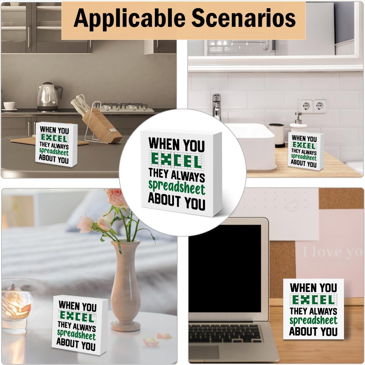 Accountant Quote Wooden Box Sign, Office Sign Desk Decorative Wooden Signs, Humorous Office Decor for Desk Shelf Tabletop Counter, Accountant Gifts For Coworker Friend