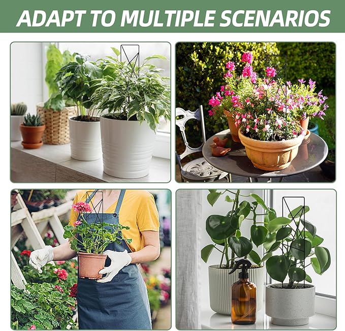 17.5 Inch Indoor Plant Trellis for Climbing Plants,Metal Trellis,Small Garden Trellis for Potted Plants,Plant Stakes for Indoor Plants Accessories Hoya,Flower,Plant Support (Star-Metal)