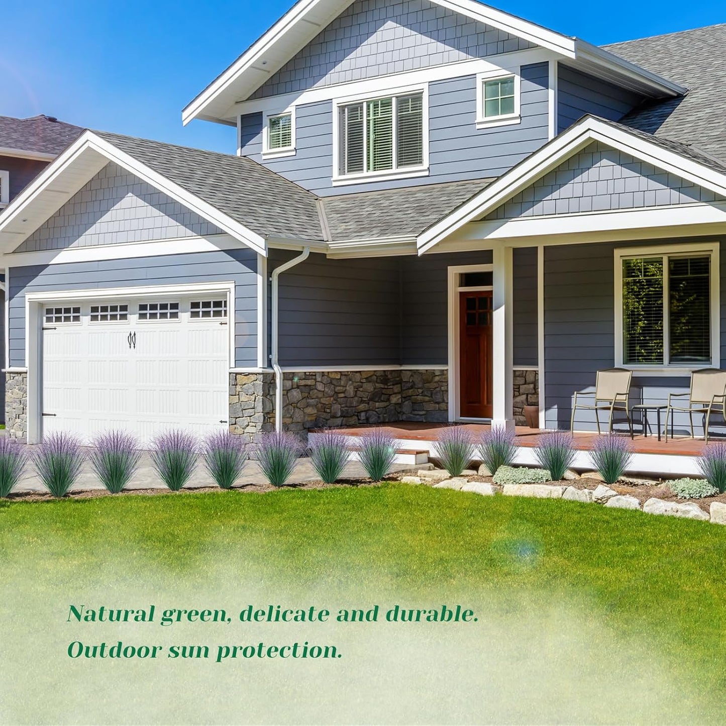 48Pcs Artificial Grass Plants, Faux Shrubs Wheat Grass, Artificial Tall Grass Fake Plants for Outdoor Decor,Artificial Greenery Stems Weed for Room Indoor Home Decor(Green Purple Tail)