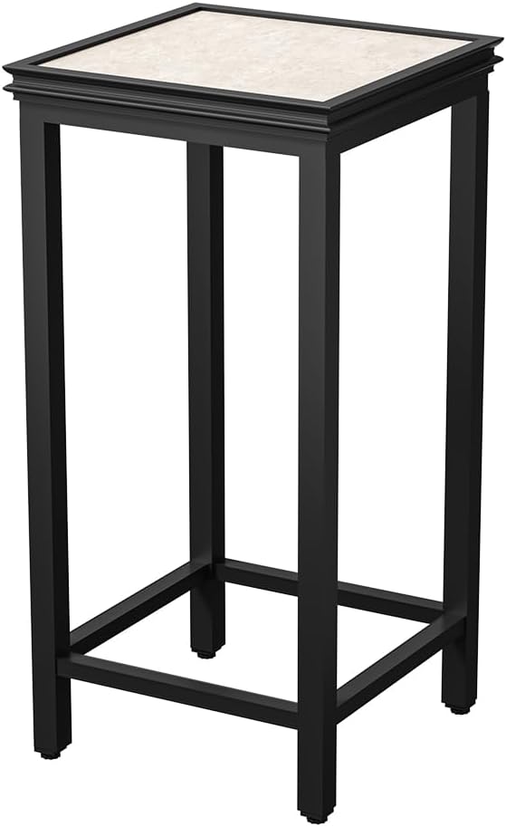 DHYGOTFUR Tall Plant Stand Indoor, Modern Black Aluminum Alloy Plant Shelf, Corner Flower Pot Holder Organizer for Living Room, Balcony, Patio, Garden (L11.8 x W11.8 x H19.7 inch)