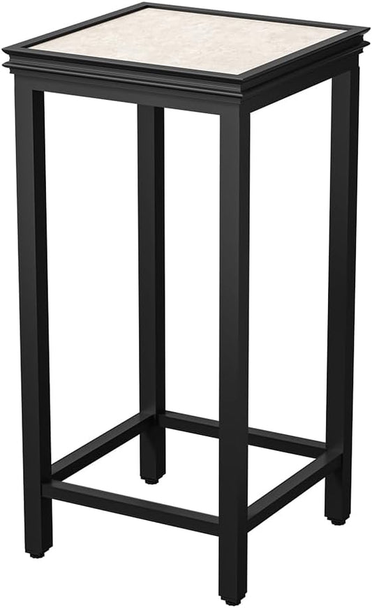 DHYGOTFUR Tall Plant Stand Indoor, Modern Black Aluminum Alloy Plant Shelf, Corner Flower Pot Holder Organizer for Living Room, Balcony, Patio, Garden (L11.8 x W11.8 x H19.7 inch)