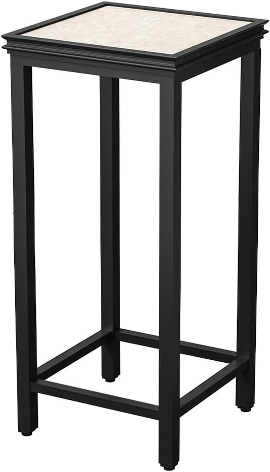 DHYGOTFUR Tall Plant Stand Indoor, Modern Black Aluminum Alloy Plant Shelf, Corner Flower Pot Holder Organizer for Living Room, Balcony, Patio, Garden (L11.8 x W11.8 x H27.6 inch)