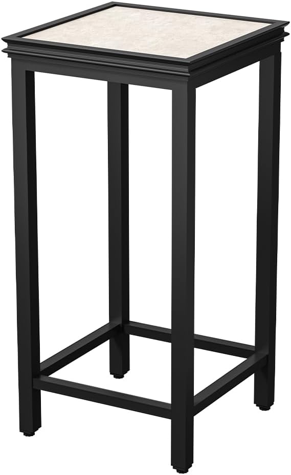 DHYGOTFUR Tall Plant Stand Indoor, Modern Black Aluminum Alloy Plant Shelf, Corner Flower Pot Holder Organizer for Living Room, Balcony, Patio, Garden (L15.8 x W15.8 x H19.7 inch)