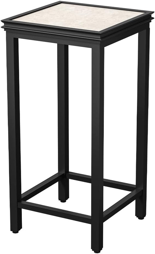 DHYGOTFUR Tall Plant Stand Indoor, Modern Black Aluminum Alloy Plant Shelf, Corner Flower Pot Holder Organizer for Living Room, Balcony, Patio, Garden (L15.8 x W15.8 x H19.7 inch)