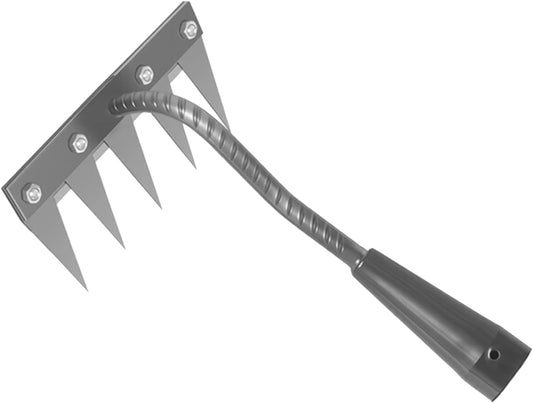 Iron Weeding Rake 2.0, New 5/6/7/8 Garden Weeder Rakes, Heavy Duty Yard Rake Hand Weeder Puller Tool for Efficient Weed Removal, Soil Cultivation, and Lawn Care, Without Stick (5 Teeth)