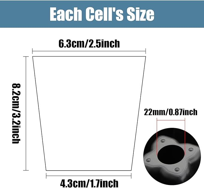 RooTrimmer 10 Pack 2.5 inch Square Pots 3.5 inch Deep 20 Cell Seedling Plug Trays with Water Collection Nursery Trays (15"x11"x3") for Seeds Starting and Transplanting