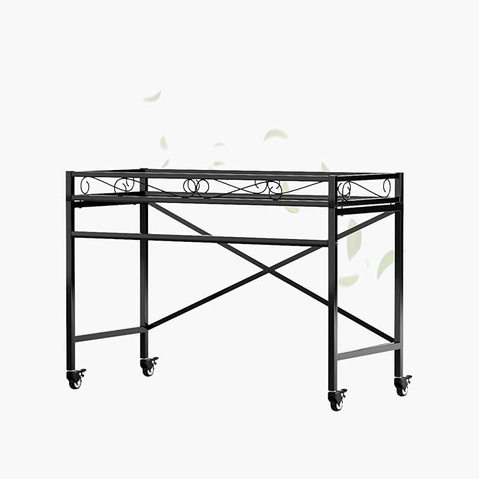 Zhongma Sturdy Metal Plant Stand with Wheels,Heavy Duty Succulent Shelf for Home Indoor and Outdoor, 220 LBS Capacity & Heavy Duty Construction, 36.6 x 16 x 26.2 in High