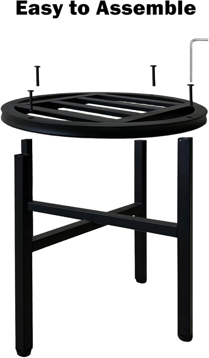 Hongsane Plant Stand Indoor Outdoor,13 Inch Tall Metal Plant Stands Riser,Heavy Duty Wrought Iron Pedestal Holders for Large Flower Pot,Outside Rust-Proof Black Flower Display Shelf for Patio,2-Pack