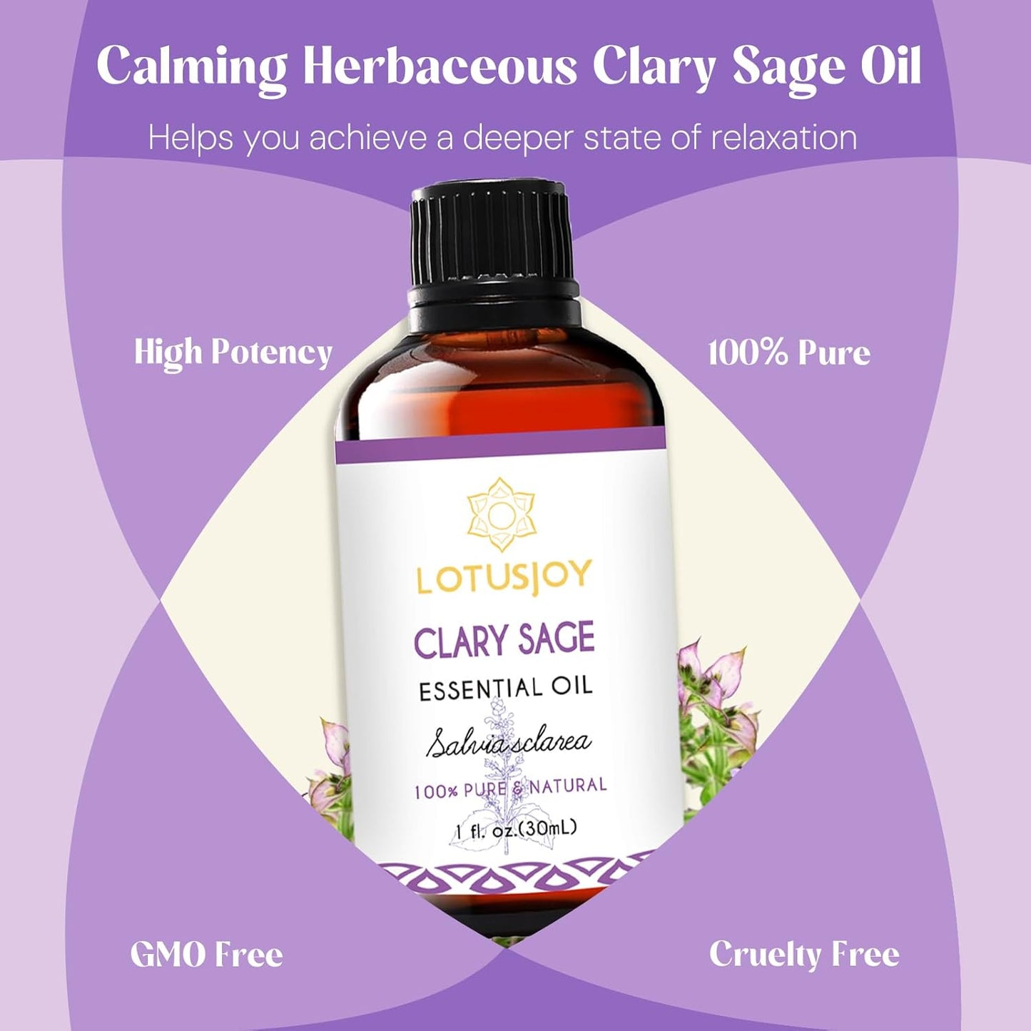 Clary Sage Oil Essential Oil 1 Oz, 100 Pure Natural Sage Essential Oil for Diffuser Skin Hair