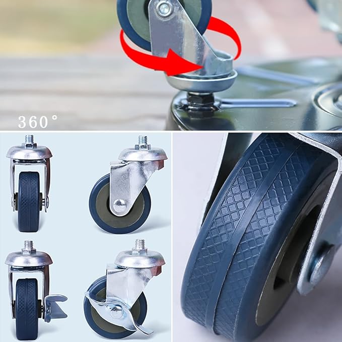 10" Heavy Duty Plant Dolly with Wheels, 160lbs Metal Rolling Plant Stand with Casters, Round Wheeled Planter Caddy Roller Base Carry Potted Tree Flower Pot for Indoor Outdoor Garden, 2 Pack, Black