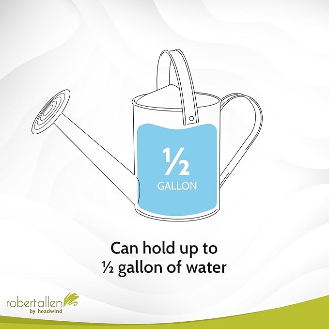 Headwind Willow Surf Blue 0.5 Gallon Galvanized Decorative Metal Garden Watering Can for Indoor & Outdoor Plant Care – Vintage Gardening Plant Watering Can by Robert Allen