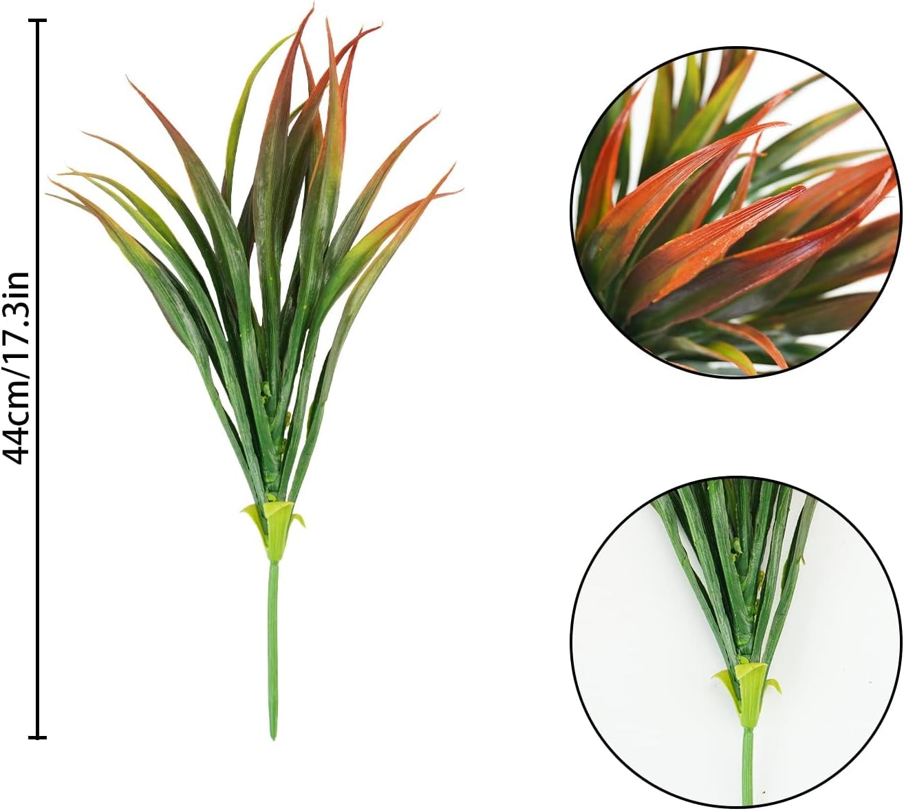 32Pcs Artificial Grass Fake Plants 17.3in Outdoor Plastic Plants UV Resistant Greenery Fake Grass for Home Window Garden Office Patio Hanging Planter Pathway Front Porch Décor Red