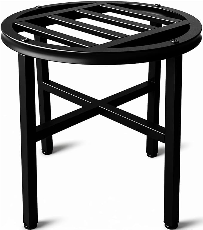 Hongsane Plant Stand Indoor Outdoor,13 Inch Tall Metal Plant Stands Riser,Heavy Duty Wrought Iron Pedestal Holders for Large Flower Pot,Outside Rust-Proof Black Flower Display Shelf for Patio,2-Pack