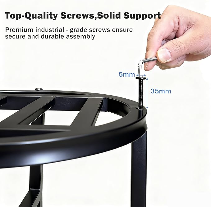 Hongsane Plant Stand Indoor Outdoor,13 Inch Round Metal Plant Stands Riser,Heavy Duty Wrought Iron Pedestal Holders for Large Flower Pot,Outside Rust-Proof Black Flower Display Shelf for Patio,2-Pack