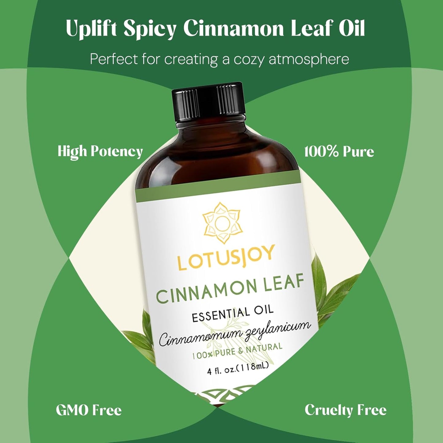 Cinnamon Leaf Oil Essential Oil for Room Spray, Diffuser, DIY Home Crafts - 4 Oz