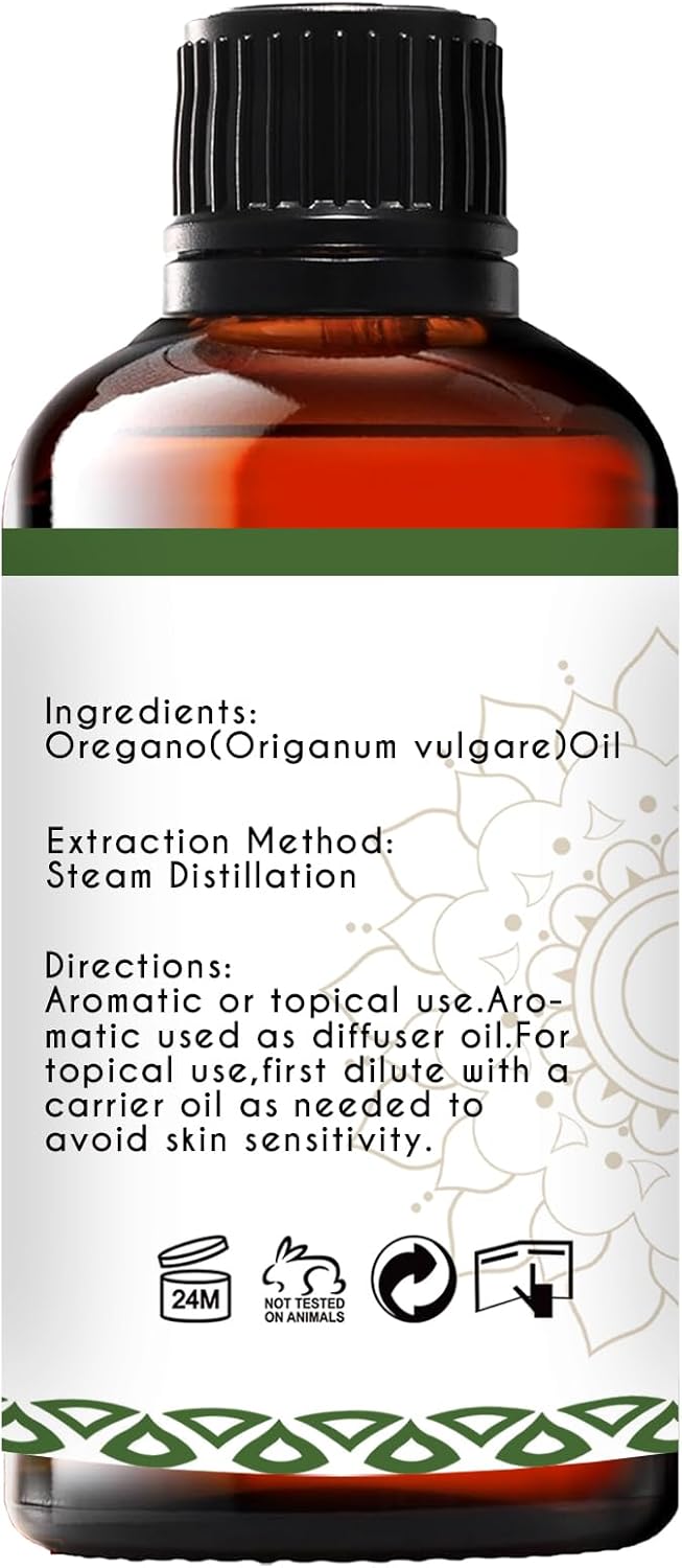 Oregano Essential Oil 100% Pure & Natural – Undiluted for Aromatherapy, Skin Care, and Household - 1 Oz