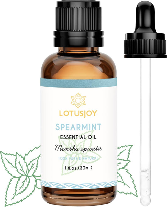 Spearmint Oil for Facial Hair Skin Roll On Diffuser Room Spray - Pure Organic Therapeutic Grade Spearmint Essential Oil 1 Oz