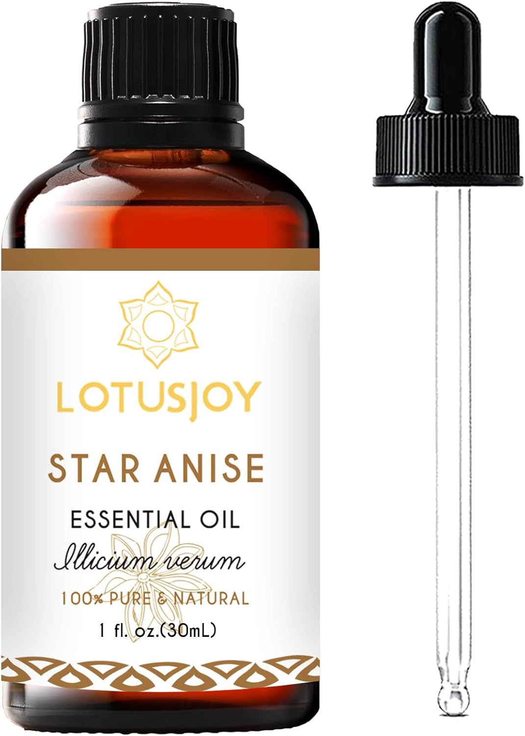 Star Anise Oil, Pure Natural Essential Oil for Diffuser Candle Soap DIY Skin Hair - 1 Oz