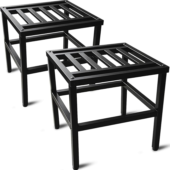 Hongsane Plant Stand Indoor Outdoor,13 Inch Round Metal Plant Stands Riser,Heavy Duty Wrought Iron Pedestal Holders for Large Flower Pot,Outside Rust-Proof Black Flower Display Shelf for Patio,1-Pack