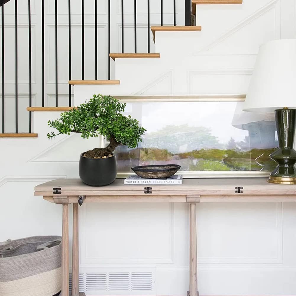 Artificial Bonsai Tree Juniper Faux Plants Indoor Fake Plants Decor with Ceramic Pots for Home Table Office Desk Bathroom Shelf Bedroom Living Room Farmhouse Decorations