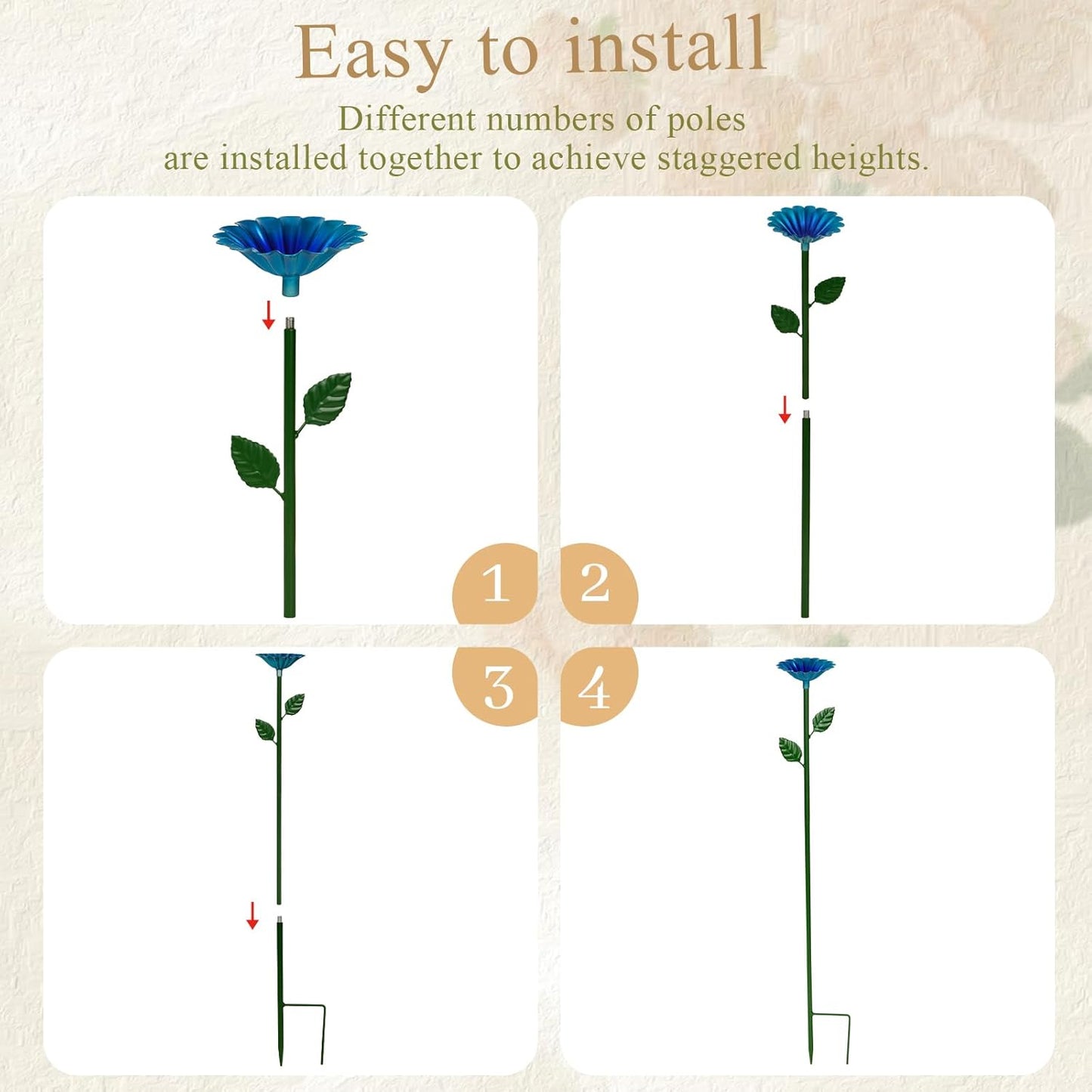 8 Pack Bee Watering Station, Bee Bath for Garden Metal Bee Water Feeder with Flower Design, Colorful Butterfly Bee Bath Bowl for Outdoor Garden Yard Decor