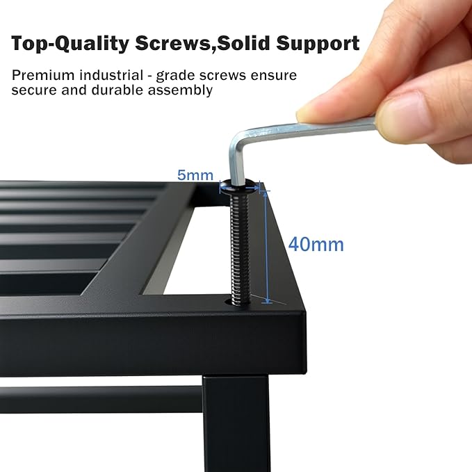 Hongsane Plant Stand Indoor Outdoor,18 Inch Square Metal Plant Stands Riser,Heavy Duty Wrought Iron Pedestal Holders for Large Flower Pot,Outside Rust-Proof Black Flower Display Shelf for Patio,1-Pack