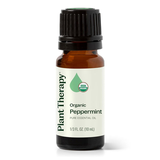 Plant Therapy Organic Peppermint Essential Oil 100% Pure, USDA Certified Organic, Undiluted, Natural Aromatherapy, for Diffuser, Skin, Hair, Therapeutic Grade 10 mL (1/3 oz)