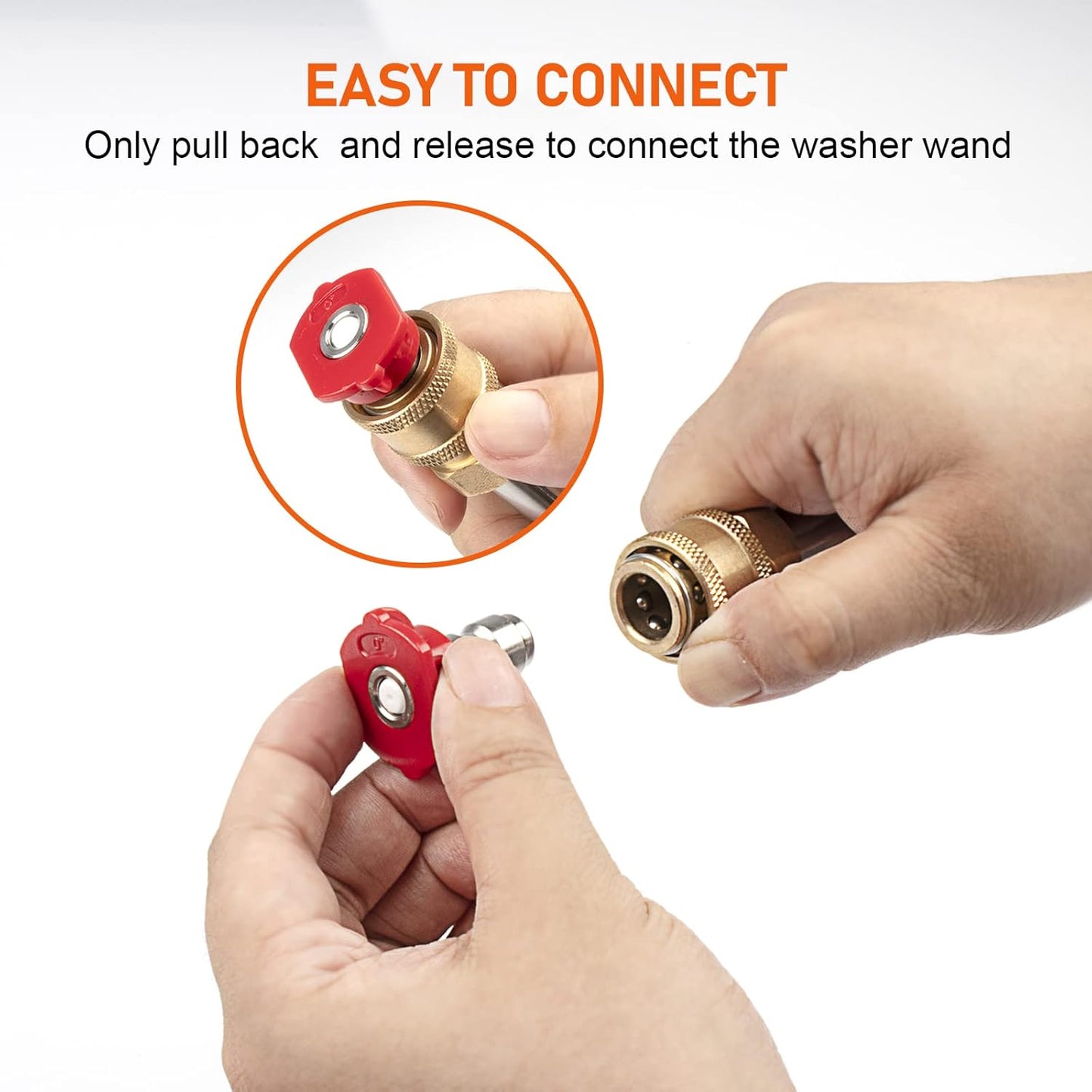 High Pressure Washer Spray Nozzles Tip Set, 5pcs Variety Degrees for Quick Connect, 1/4 Inch Quick Connection, 4000 PSI