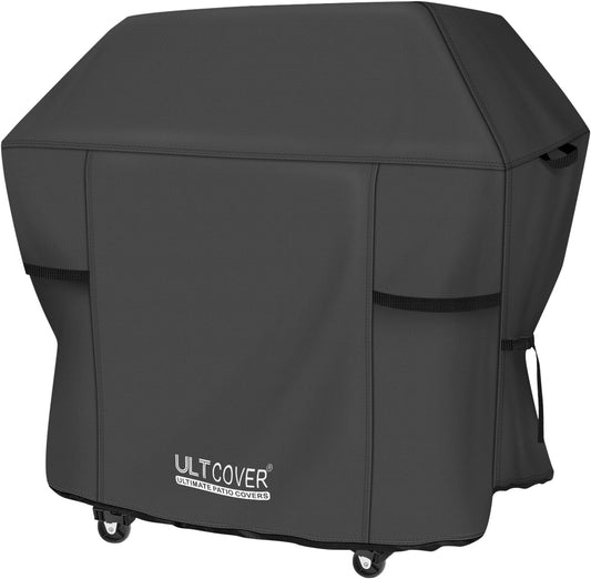 ULTCOVER Waterproof Grill Cover 64 inch, Heavy Duty BBQ Cover for 4-6 Burners Outdoor Gas Barbecue Grill, Black