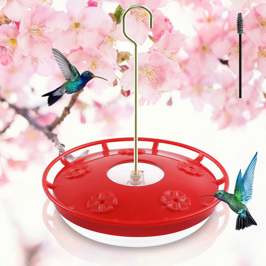 FEED GARDEN 16 OZ Hummingbird Feeders for Outdoor 5 Feeder Ports Ant Bee Proof Leak-Proof Cleaning Brushes Nectar Easy Clean Fill Bird Feeder 1 Pack
