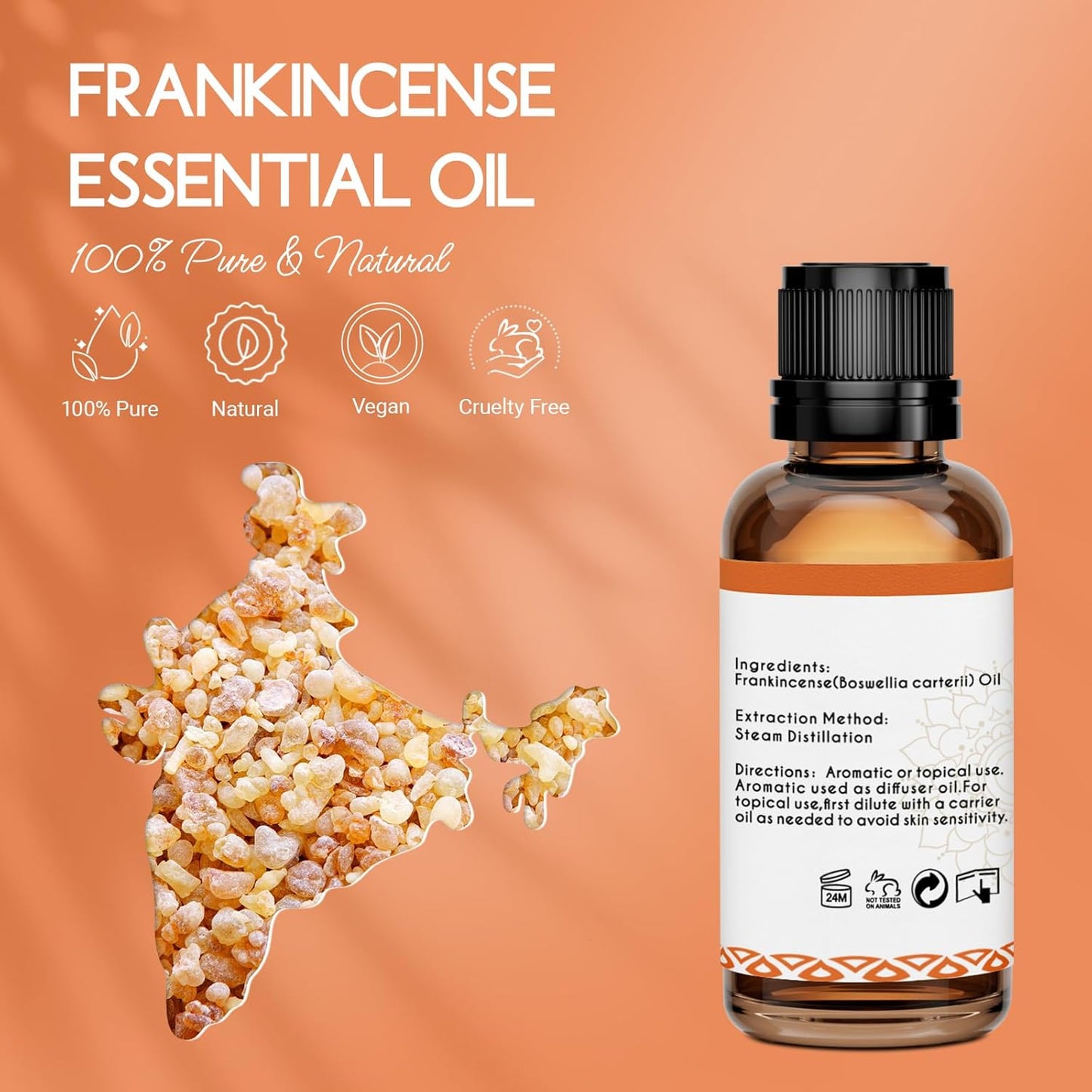 Frankincense Essential Oil – 100% Pure Aromatherapy Oil for Diffuser, Candle, Soap Making, DIY Use – 1 oz