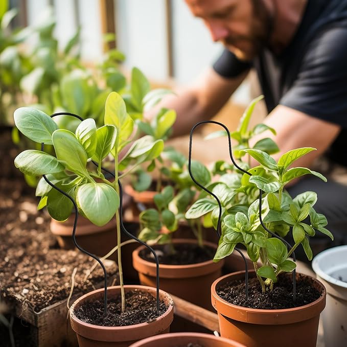 13.4 Inch Indoor Plant Trellis for Climbing Plants,Metal Trellis,Small Garden Trellis for Potted Plants,Plant Stakes for Indoor Plants Accessories Hoya,Flower,Plant Support (Black)