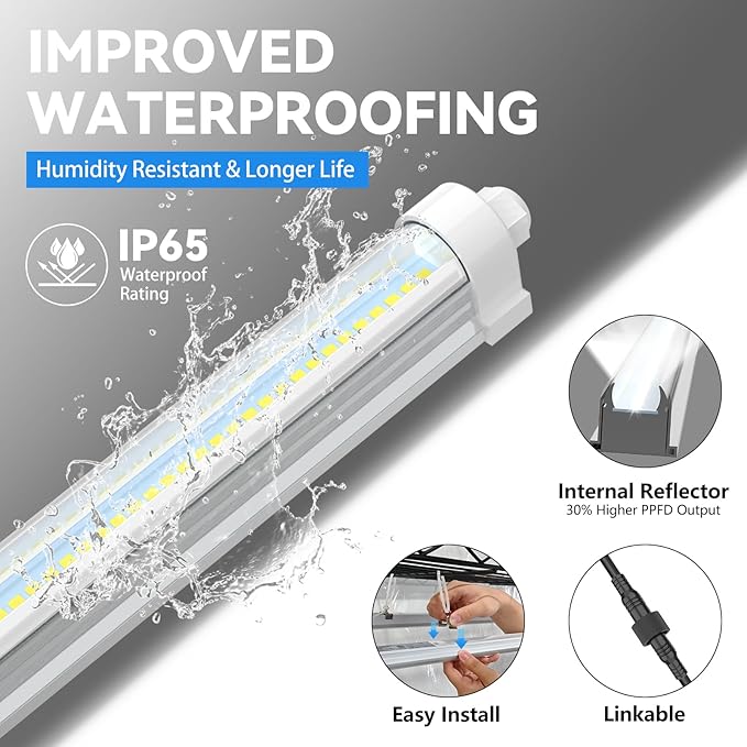 JESLED Indoor Greenhouse with Grow Light - Full Spectrum 5000K LED for Seed Starting, Tiered Lighting Control, Built-in Timer & Thermo-Hygrometer, Rolling Metal Plant Stand (23.6x13.8x59 in)