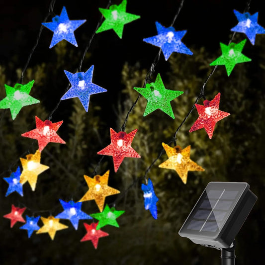 Twinkle Solar Star String Lights Outdoor Waterproof Fairy Lights 39FT 100 LED with 8 Lighting Modes for Camping Garden Wedding Party Tree Holidays Backyard Patio(Multicoloar)