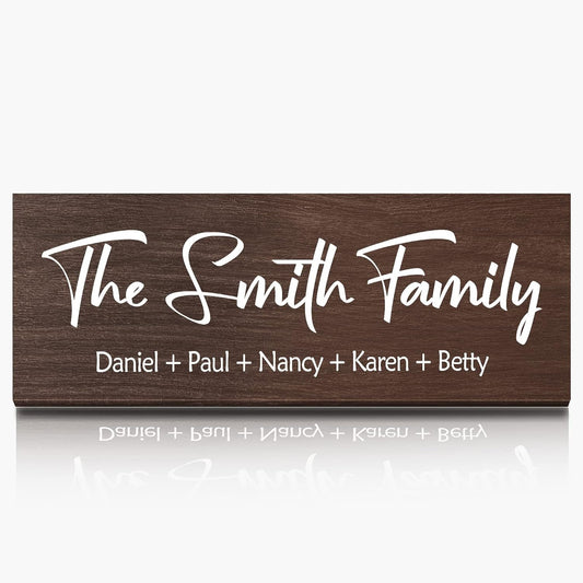 Personalized Family Name Wood Sign - Custom Last Name Plaque, New Family Established Sign, Wedding & Housewarming Gift, Rustic Home Wall Decor Plaque 16"x6"
