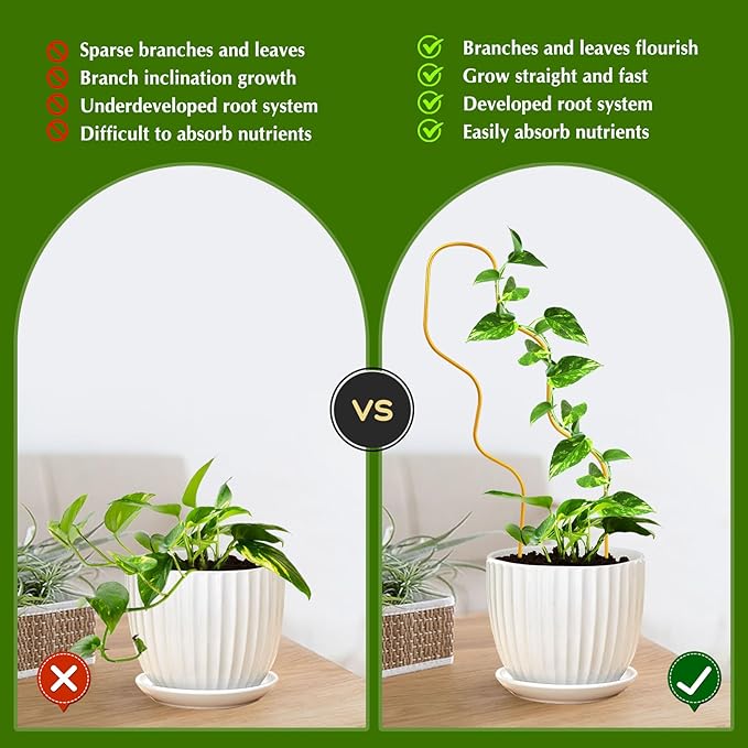 13.4 Inch Indoor Plant Trellis for Climbing Plants,Metal Trellis,Small Garden Trellis for Potted Plants,Plant Stakes for Indoor Plants Accessories Hoya,Flower,Plant Support (Wave-Metal)