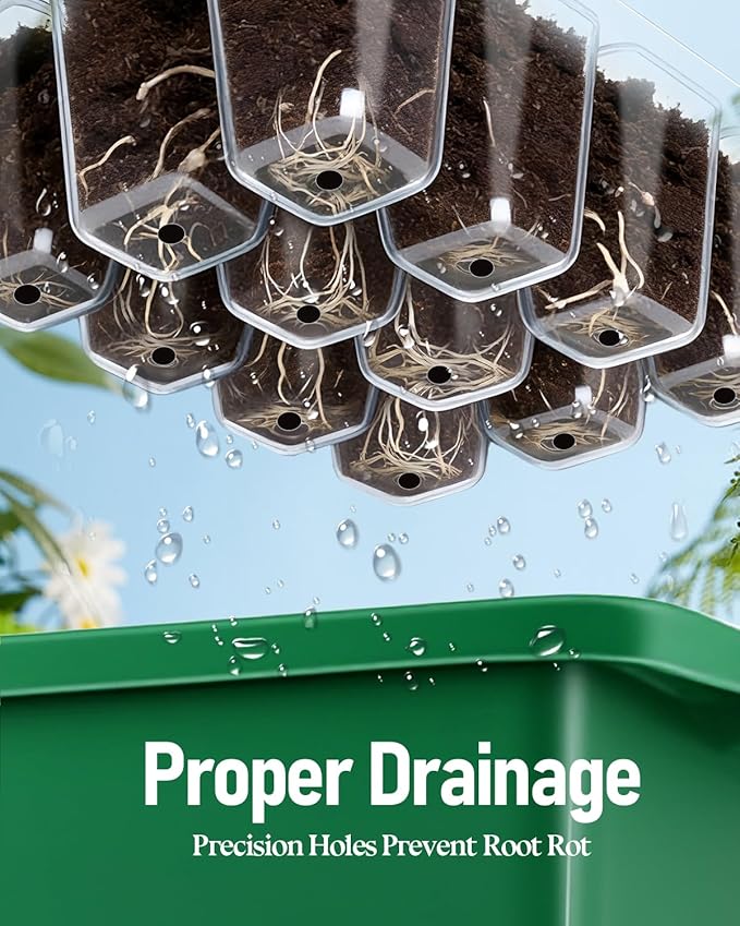 joyhalo 10 Packs Seed Starter Tray 120 Cells Total, Thicken Seed Starter Kit with Taller Humidity Dome, Greenhouse Germination Kit, Indoor Gardening Plant Trays for Seeds Growing