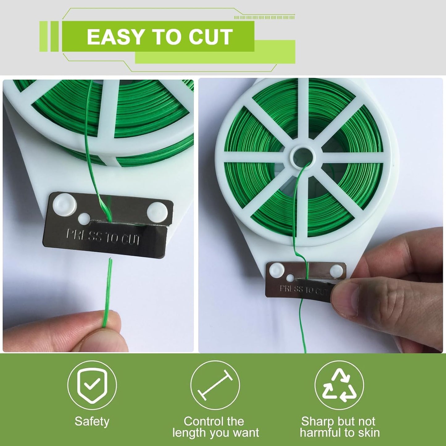 656ft/200m Twist Ties for Plants, Garden Twine for Climbing Plants & Outdoor Use, UV Resistant Plant Ties with Cutter, Garden Wire/String/Ties for Vines, Shrubs, Home & Office Organizing