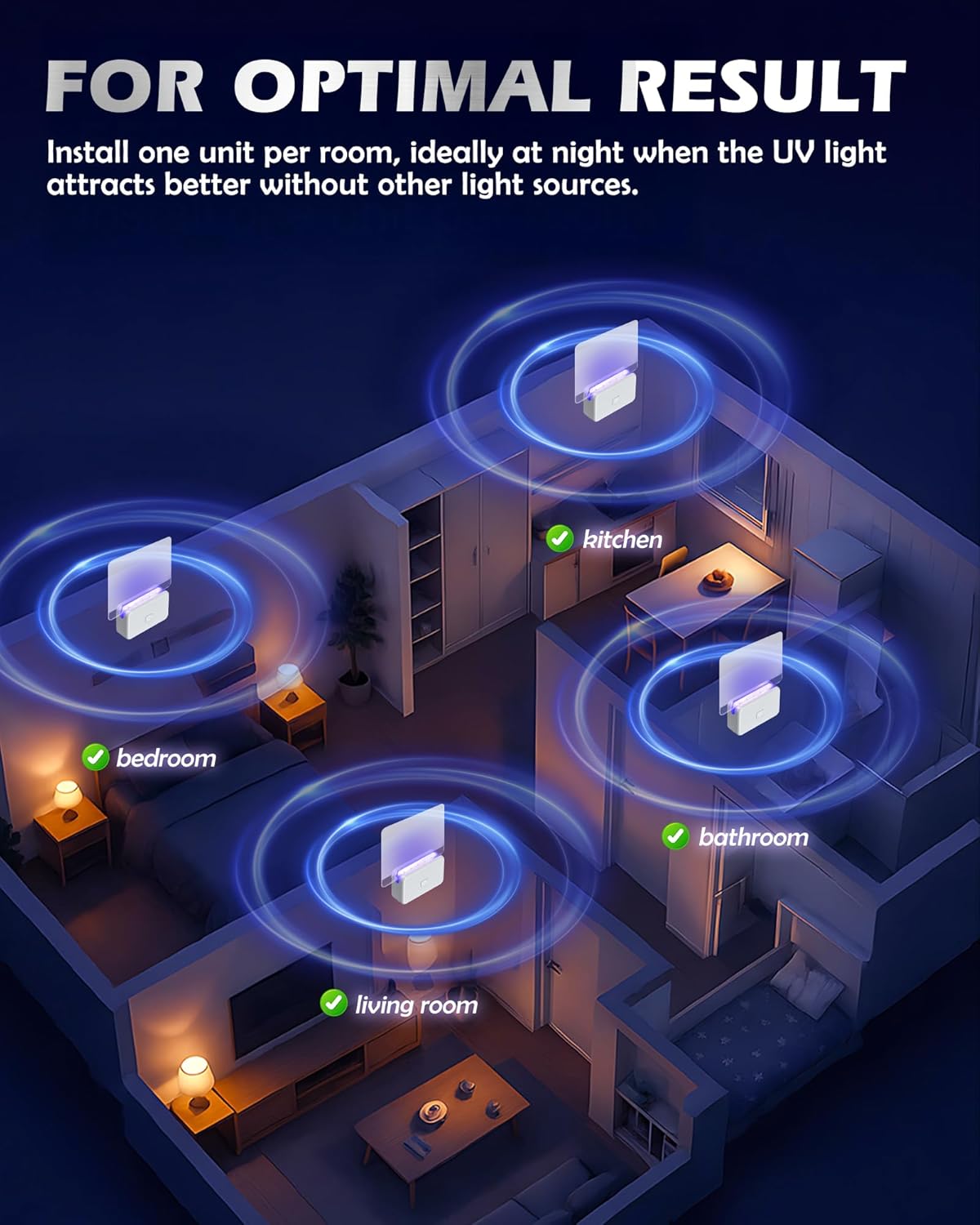 Fruit Fly Traps for Indoors (1 Device+10 Refills) Plug in Fly Trap for Gnats, Fruit Flies, Flying Insects Sleek Design Indoor Safe