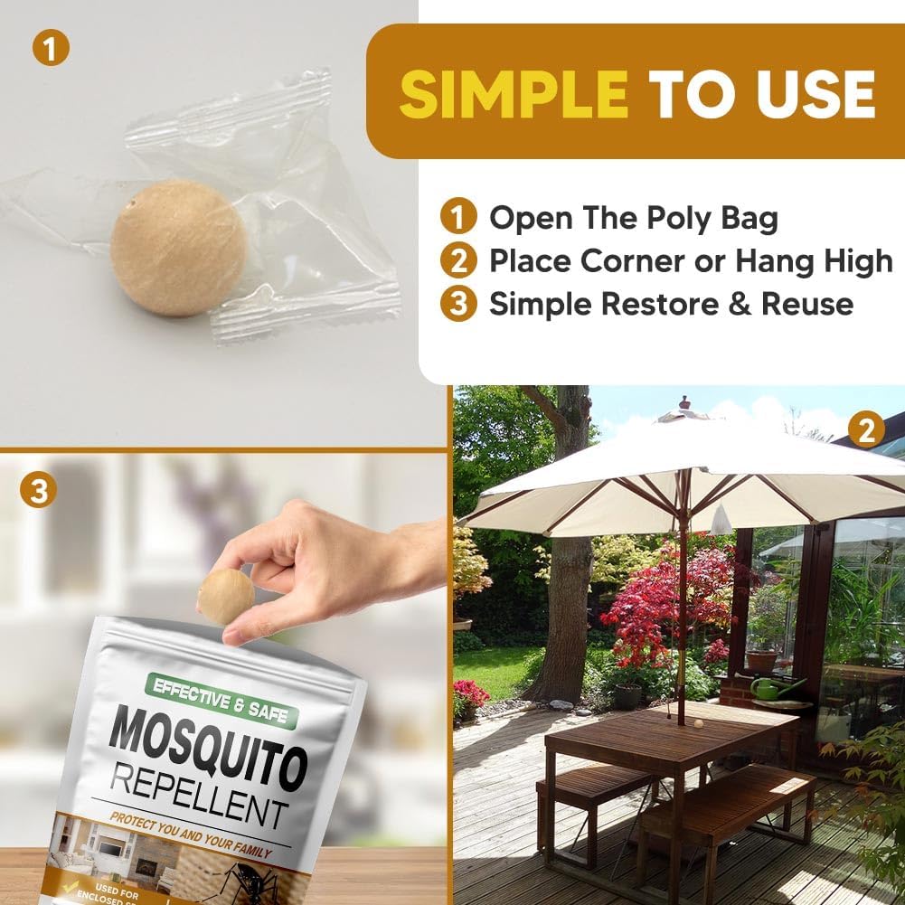 Mosquito Repellent Outdoor Patio, Mosquitoes Deterrent for Yard, Mosquito Repellent Ball, Indoor Mosquito Control, Keep Mosquito Away, Repellant Mosquito for Room/Front Door/Camping Safely-8P