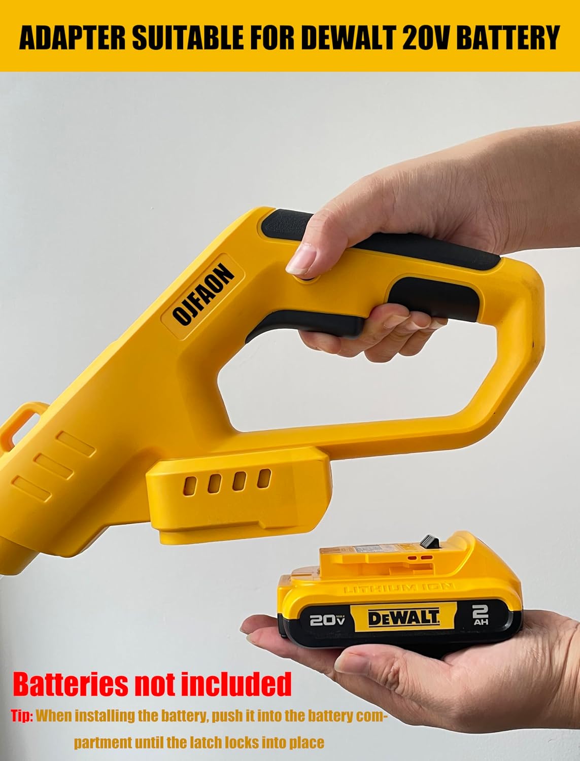 Electric Weed Wacker Cordless for Dewalt 20 V Battery, 4-in-1 Battery-Powered Mower, Lightweight Cordless Weeder for Lawn, Yard and Brush Mowing (Battery Free, Yellow)