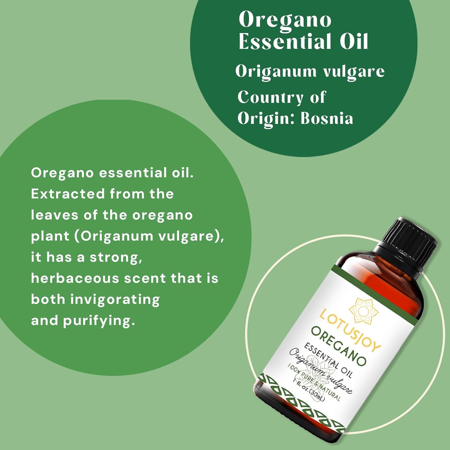Oregano Essential Oil 100% Pure & Natural – Undiluted for Aromatherapy, Skin Care, and Household - 1 Oz