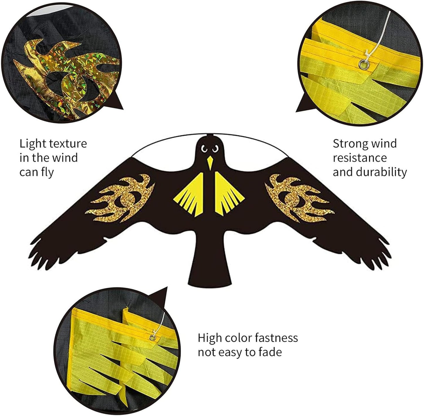 Bird Hawk Flying Kite for Crops Farm Protector Bird Scarer Flying Kites Without Pole - Style E Kite