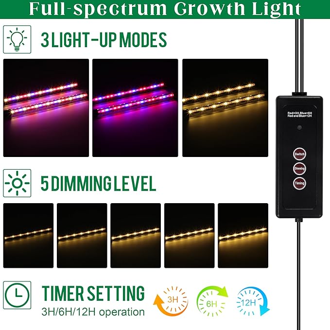 Hahood Seed Starter Kit 40-Cell Seed Starter Tray with Grow Lights Full Spectrum Seedling Heat Mat 40 Peat Pellets Seeds Starting Soil Plant Labels Garden Tools for Germination Seeds Growing, Green