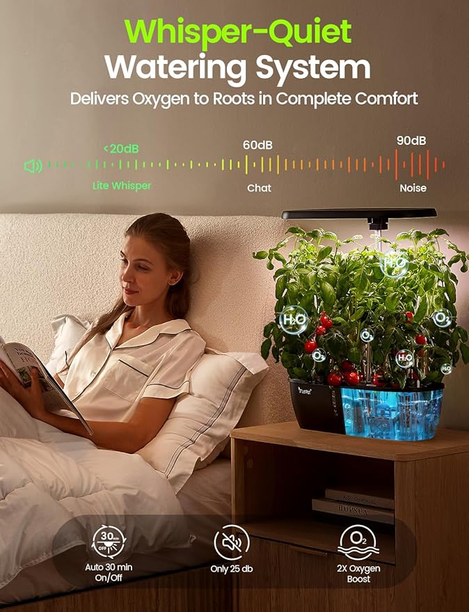 LETPOT Classic Hydroponics Growing System Kit, Indoor Herb Garden, 24W Full-Spectrum LED Grow Light, 12 Pods, Countertop, Plant Lovers Gifts, Kitchen, Harvest, Dual Modes, Up to 16", 5.5L Tank