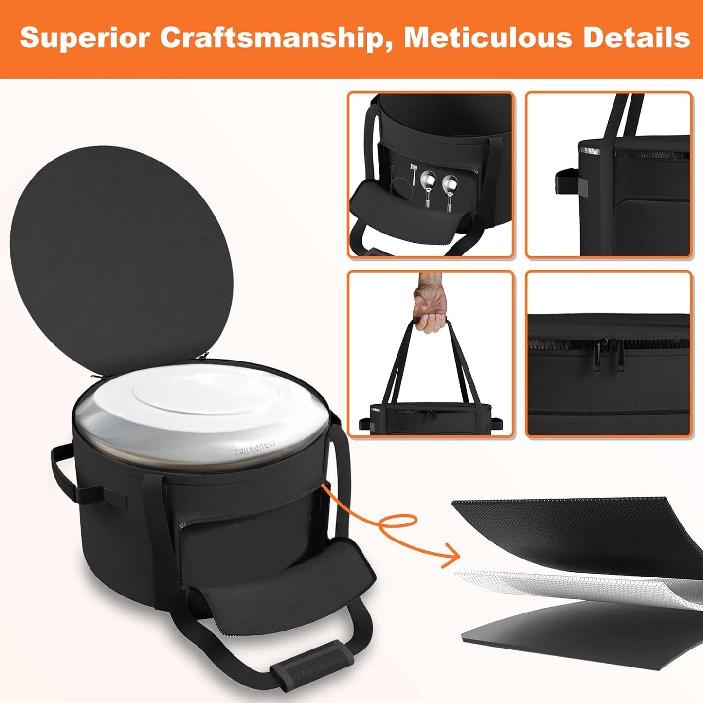 Pizza Oven Carry Bag for Solo Stove Pi Pizza Oven, Waterproof Dustproof Solo Stove Pi Shelter, Storage Bag with Durable Handles, 21" Dia x 16" H Caryy Case for PizzaOven