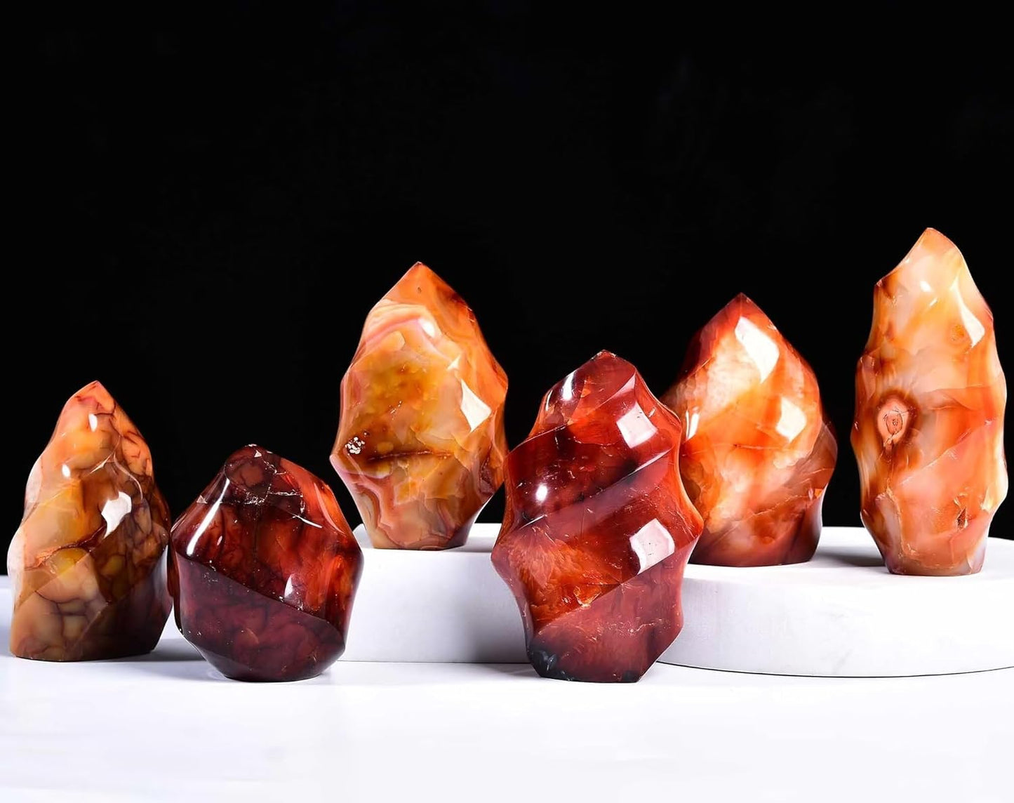 Red Agate Flame Shaped Stone Towers Obelisk Natural Healing Crystal Quartz Reiki Energy Decoration Home Office 1.5-2.2LBS