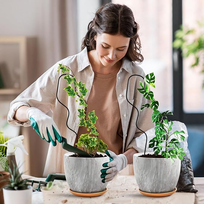 13.4 Inch Indoor Plant Trellis for Climbing Plants,Metal Trellis,Small Garden Trellis for Potted Plants,Plant Stakes for Indoor Plants Accessories Hoya,Flower,Plant Support (Black)