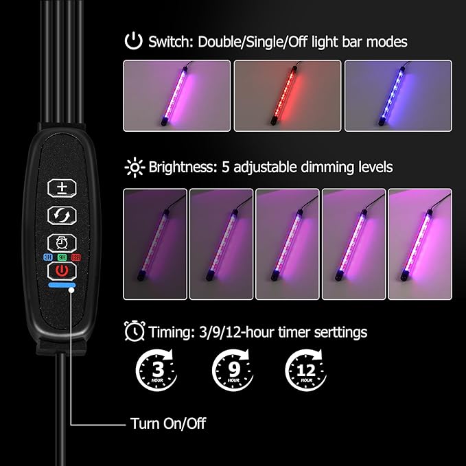 Seed Starter Tray with Grow Light 80 Cells Seed Starter Kit with Humidity Dome Indoor Seedling Starter Trays Adjustable Brightness and Timed Plant Germination Starter Trays for Seeds Growing, 2 Pack
